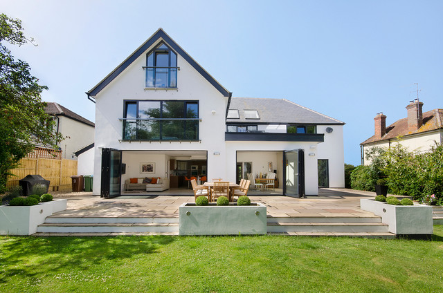 Large detached house with residential gutter runs