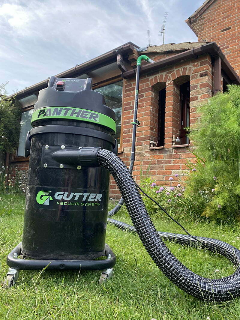 Panther professional gutter vacuum used by Milo's Exterior Cleaning